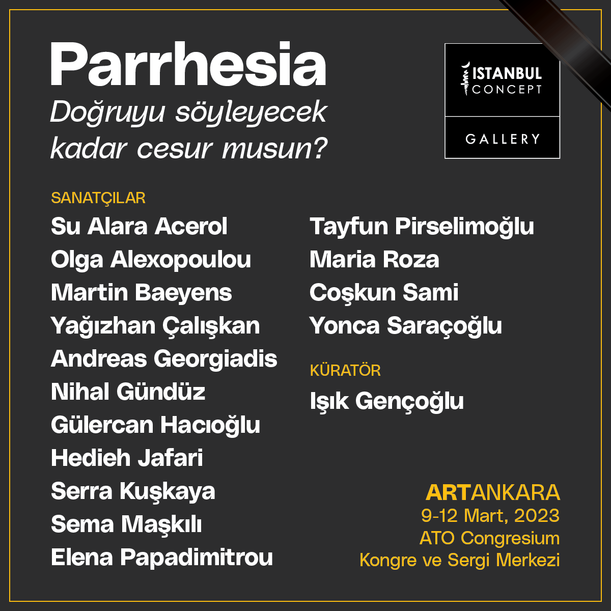 Parrhesia, ArtAnkara, 2023