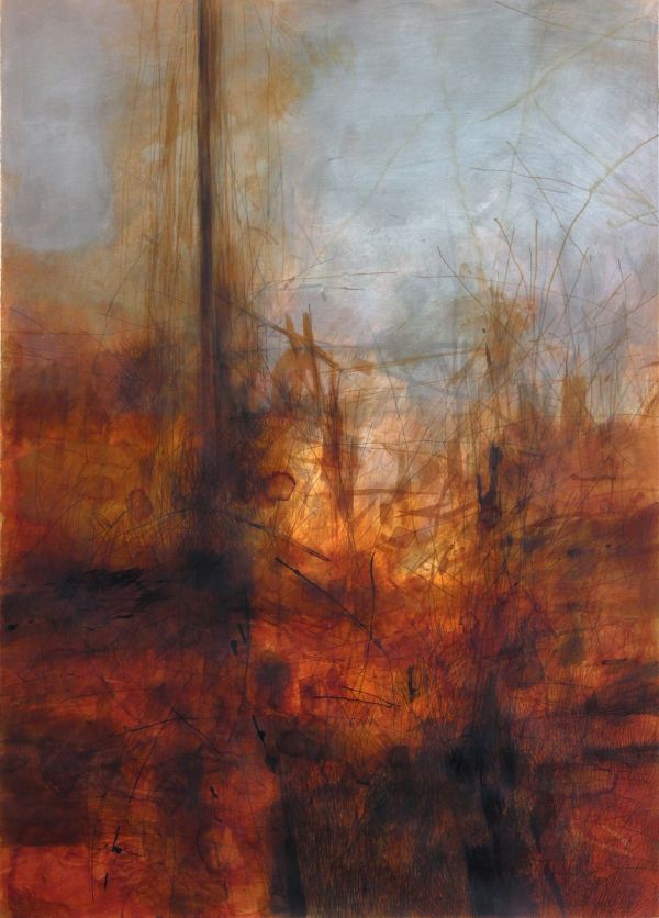 Overlap, 2022, Mixed media on paper, 70 x 50 cm