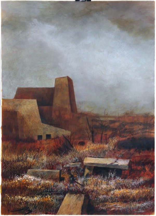 Facility, 2022, Mixed media on paper, 70 x 50 cm