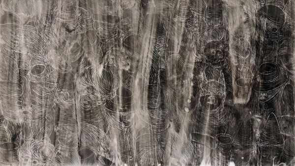 Topsyturvy IV, 2023, Mixed media on acetate, 29 x 52,5 cm.