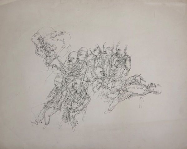 Something Strange Happened on the Street Today, 2023, Ink on paper, 56 x 71 cm.