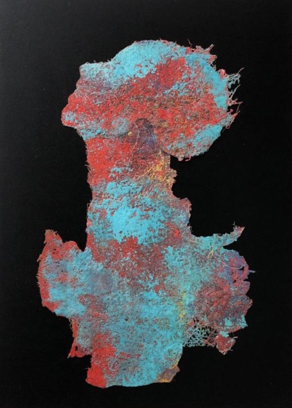 Portrait 1, 2020, Sewing thread and textile materials, 50 x 70 cm.