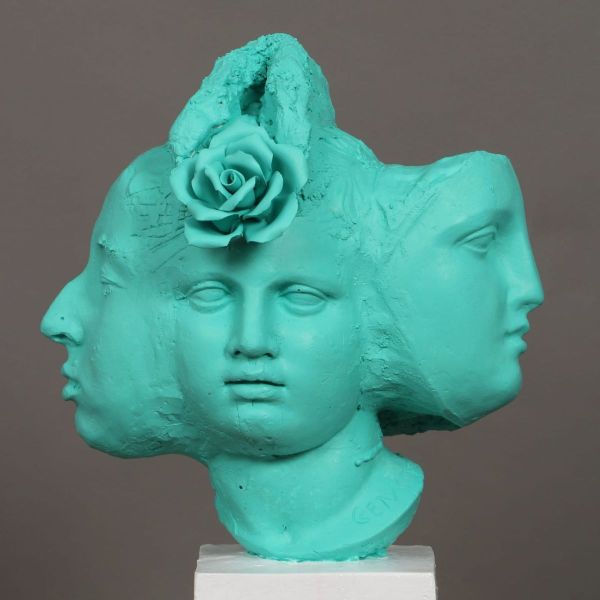 300, 2025, Gypsum ceramic and acrylic, 45 x 38 x 32 cm