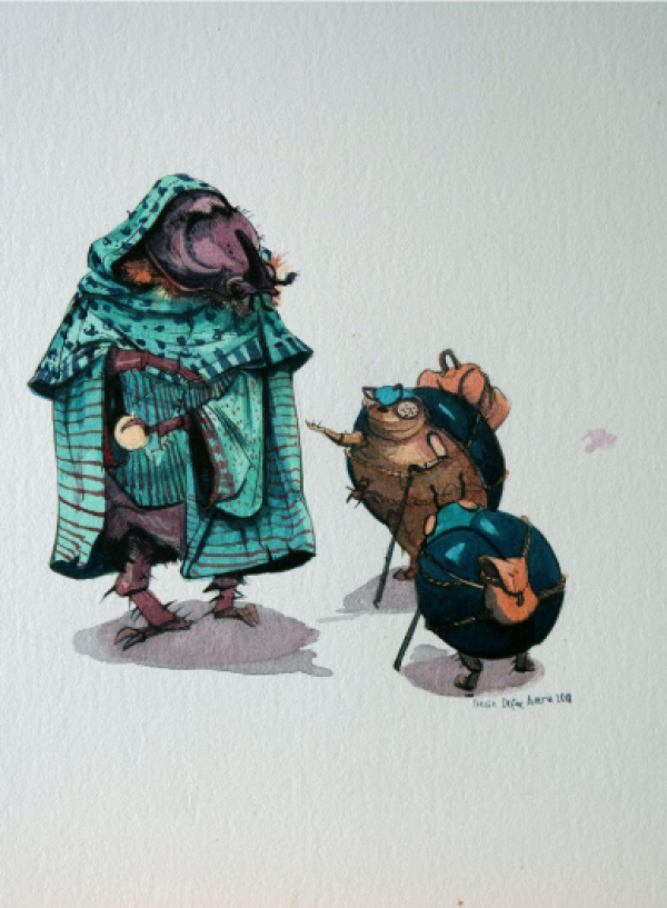 Bugs, 2018, Watercolor on paper, 36 x 27 cm.