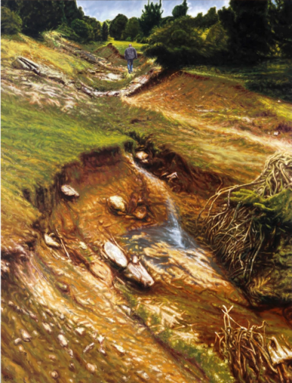 Up the hill, 2013, Oil on canvas, 180 x130 cm.