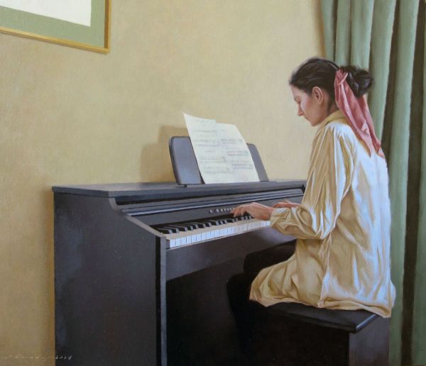 Gymnopédies & Gnossiennes, 2024, Oil on canvas, 60 x 70 cm.