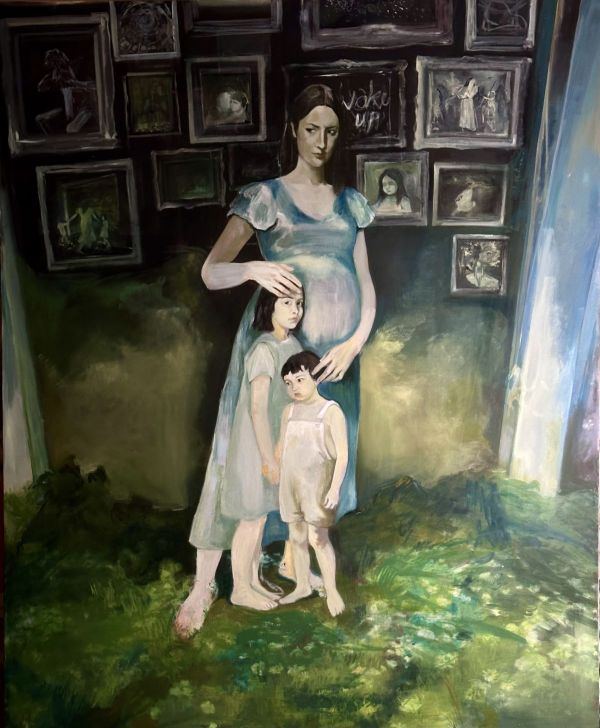 21.⁠ ⁠Y.Y Anne ve Çocuk, 2024, Oil on canvas, 160 cm x 130 cm.