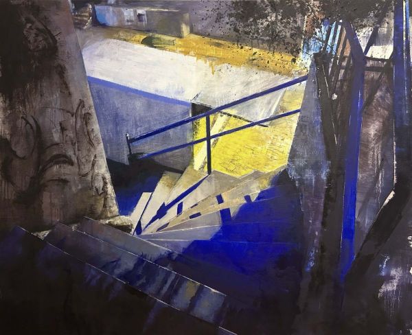 Left III, 2024, Oil and pastel on canvas, 130 x 162 cm.