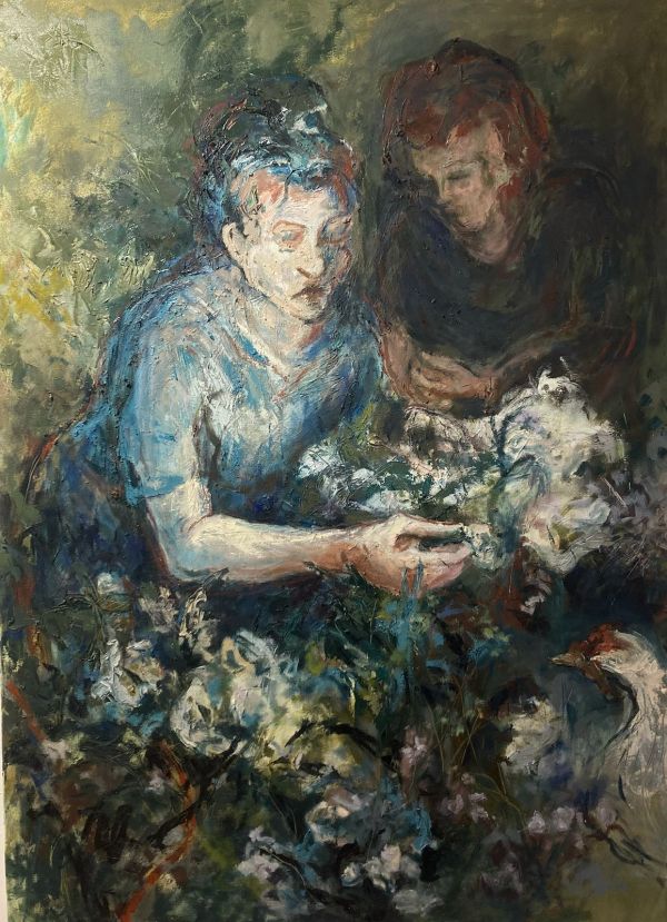 Bahçedekiler, 2024, Oil on canvas, 100 x 139 cm.