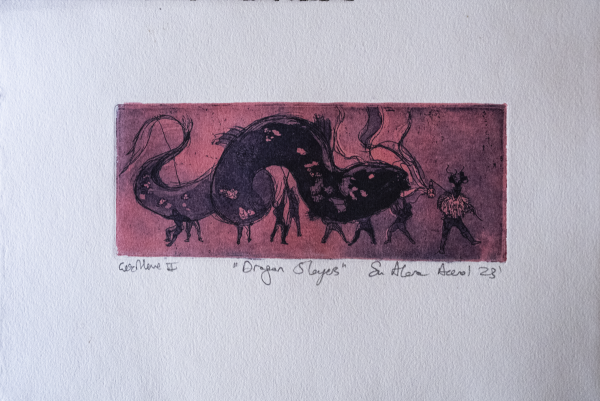 Dragon Slayers, 2023, Engraving, 19x28 cm