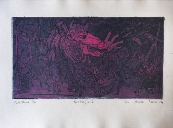 Battlefield, 2024, Engraving, 25x35 cm