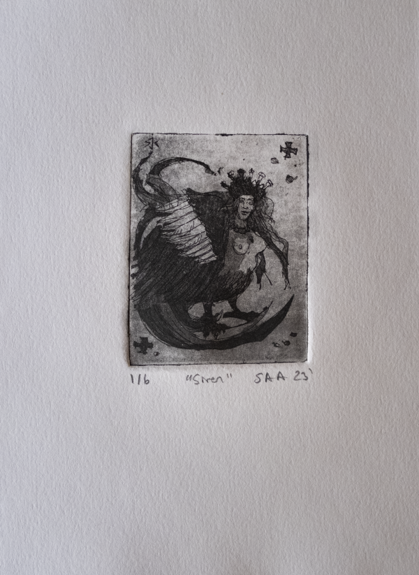 Siren, 2023, Engraving, 19.5x14 cm