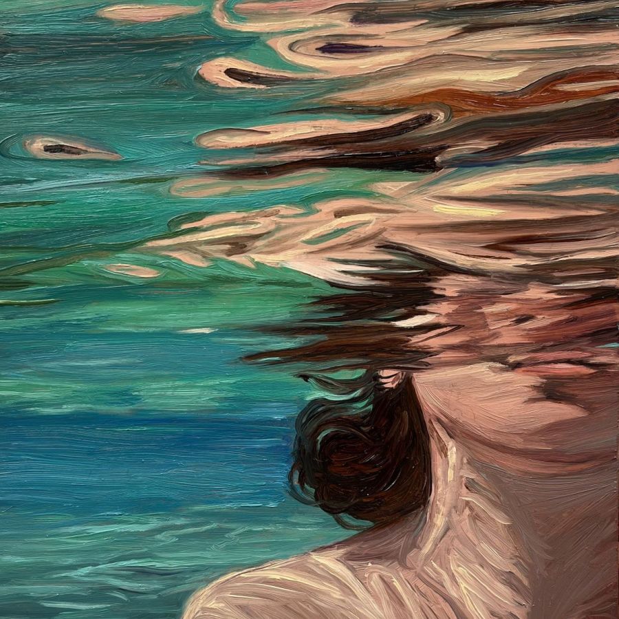 Gabriella Reeves, "Submerged", 2025, Oil on copper, 15 x 20 cm.