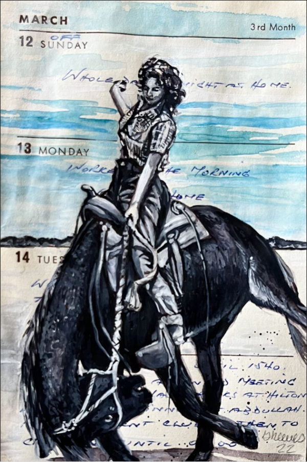 Daily Diary I, 2022, Gouache on paper, 8 x 6 cm.