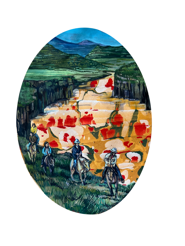 On the Trail, 2023, Gouache on paper, 15 x 10 cm.