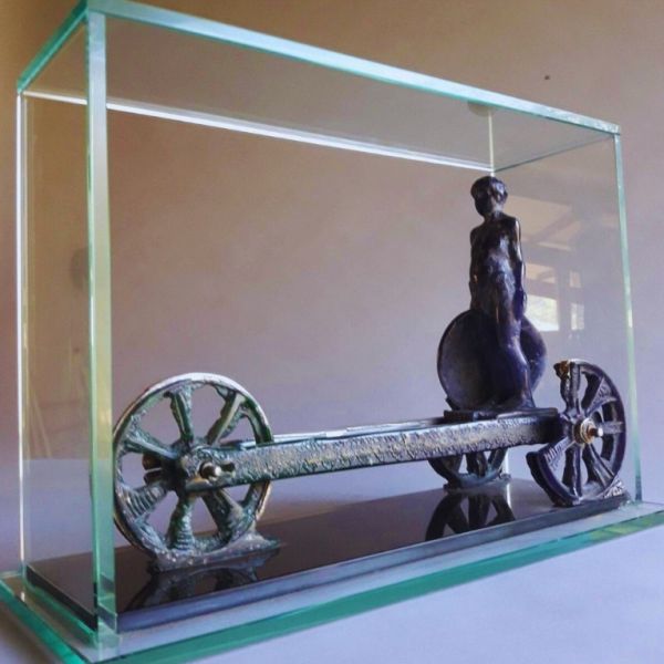 For My Son, 2023, Glass and metal, 18 x 45 x 32 cm.