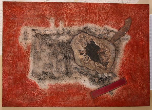 Untitled, Tarihsiz, Mixed media on hardboard, 70 x 100