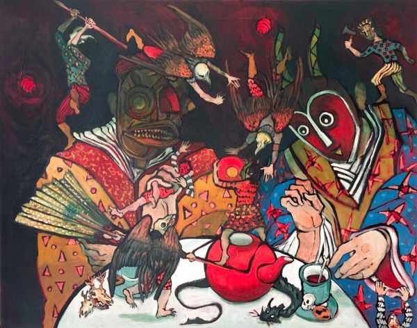Tea Party, 2024, Oil on canvas, 73x92 cm