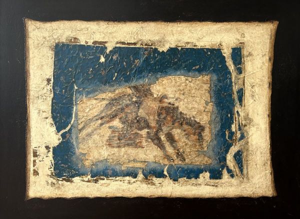 Donkey attacked by bees, Tarihsiz, Mixed media on canvas, 95 x 127 cm