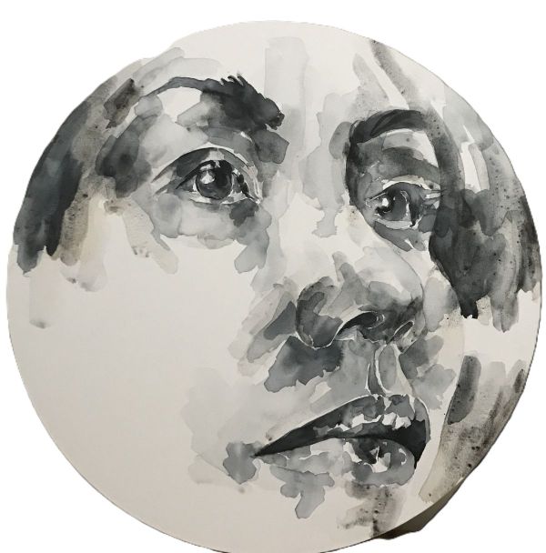 Stain Series 23, 2024, Watercolour on canvas, Çap 68 cm.