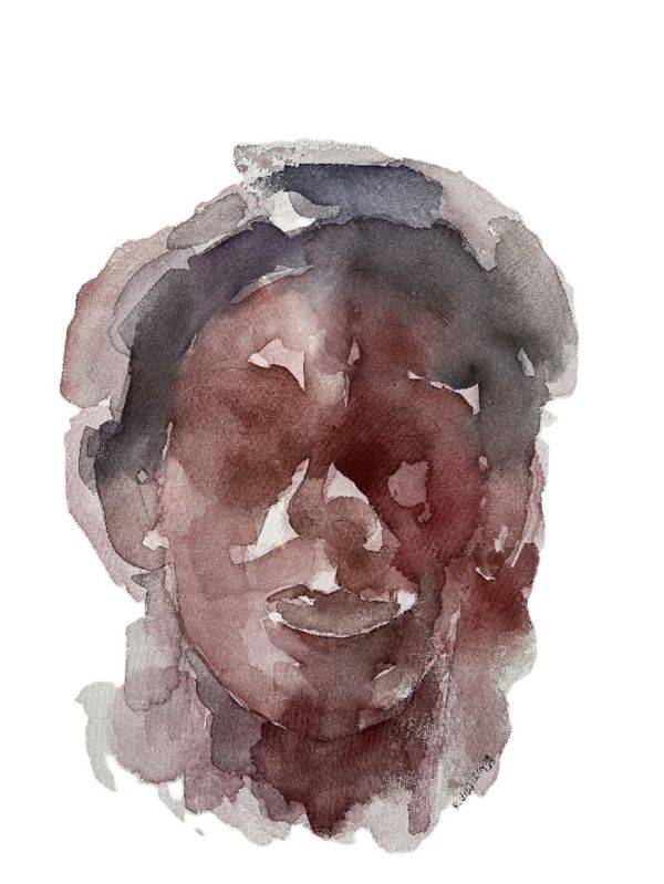 Stain Series 27, 2025, Watercolor on paper, Çap 40 cm.