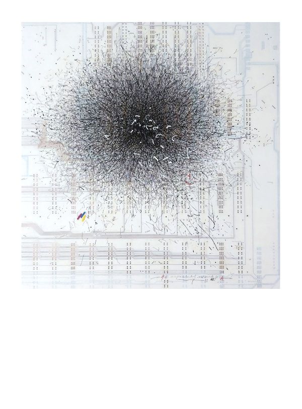 UNPRECEDENTED NETWORKS 66, 2023, ACRYL / MULTI LAYER BASIS, 45 x 43