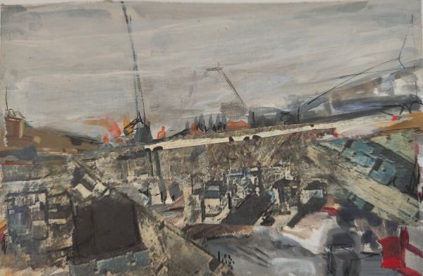 Afterwards, 2025, Mixed technique on paper, 8 x 12 cm.