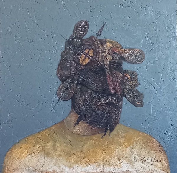 Portrait, 2023, Oil on chipboard, 60 x 60 cm.