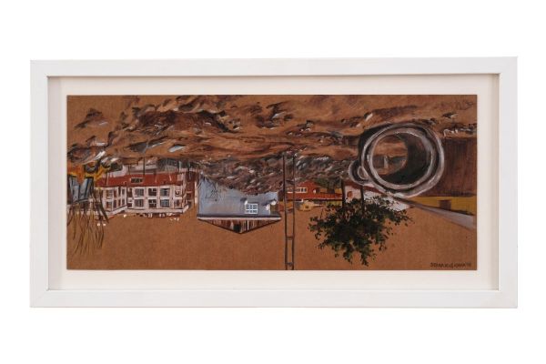 Untitled, 2018, Oil on paper, 21 x 40 cm.