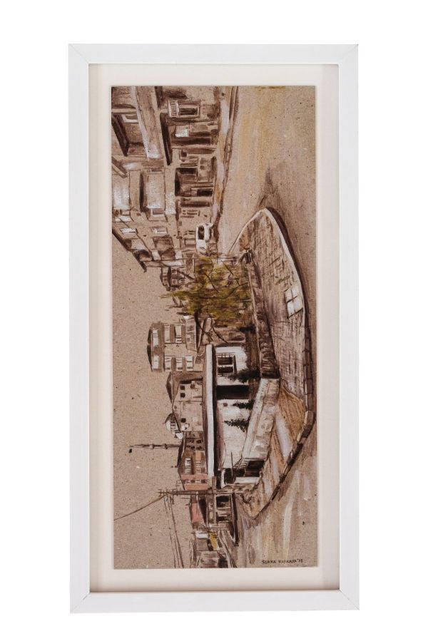 Untitled, 2018, Oil on paper, 21 x 41 cm.