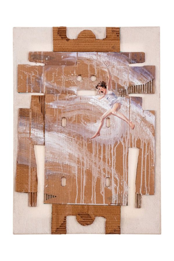 Freefall, 2023, Mixed media on canvas, 70 x 50 cm.