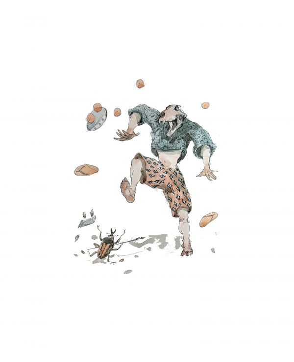 Final Boss Before You Go to Bed, 2020, Mixed media on paper, 27,8 x 17 cm