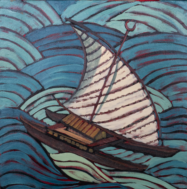 Boat III, 2025, Oil on canvas, 45x45 cm