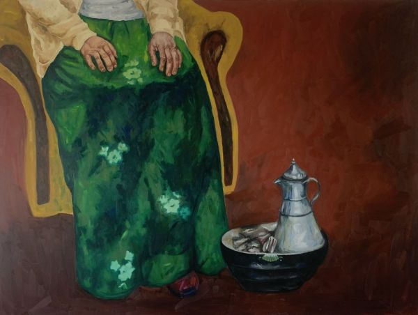 My Mother's Stitches III, 2025, Oil on canvas, 82 x 120 cm.