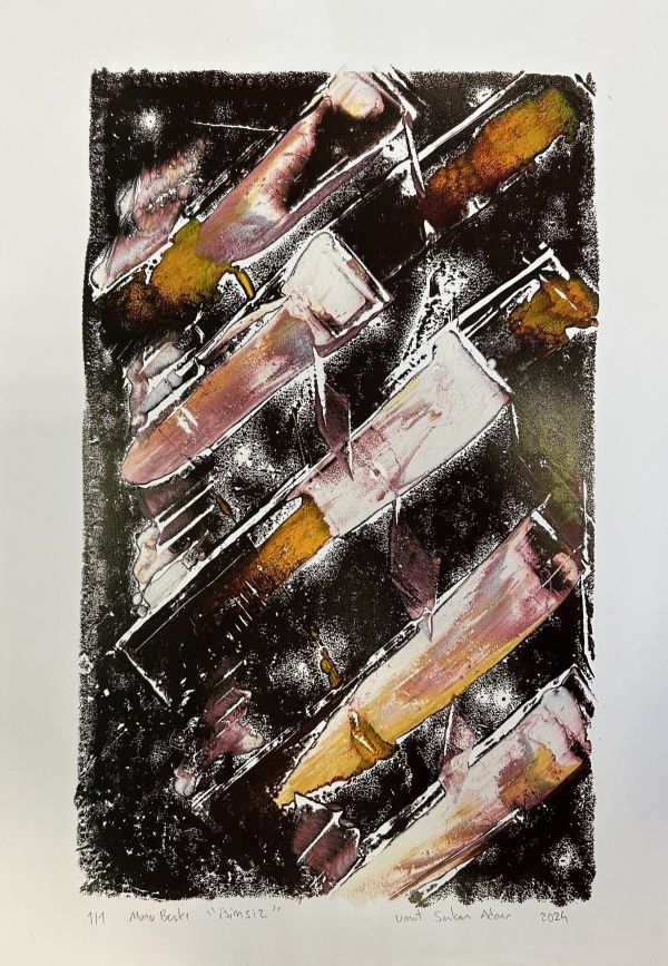 Untitled, 2024, Mono print, 35 x 50 cm.