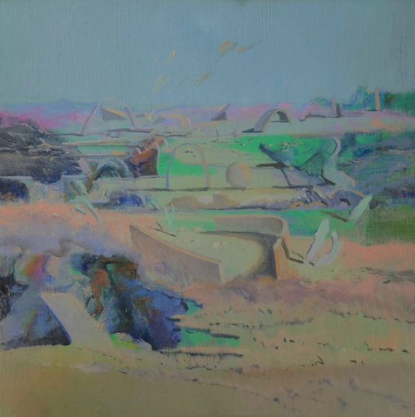 View from the Old Garden, 2023, Oil on canvas, 40 x 40 cm.