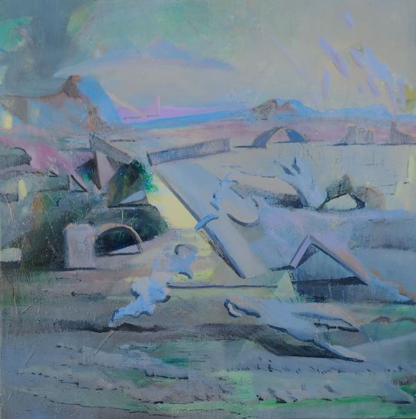 Remaining Shapes, 2023, Oil on canvas, 60 x 60 cm.