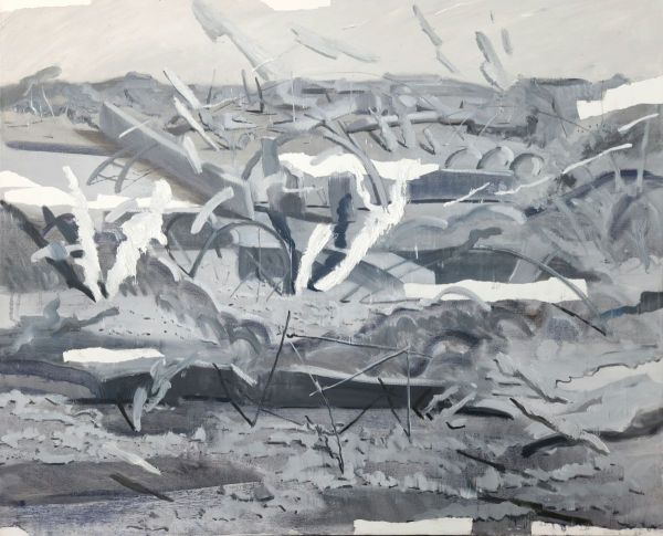 Colourless Garden, 2023, Oil on canvas, 90 x 110 cm.