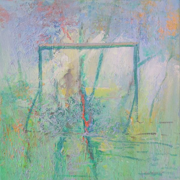 Swing Pole, 2023, Oil on canvas, 25 x 25 cm.