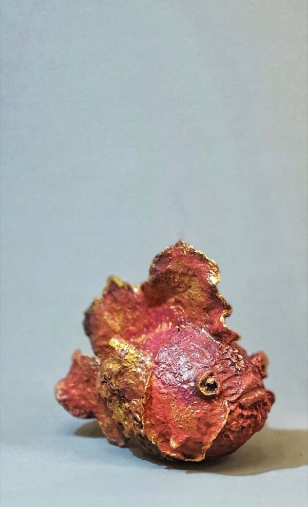 Puffer Fish, 2024, Papier Mache, 35 x 30 x 20 cm.