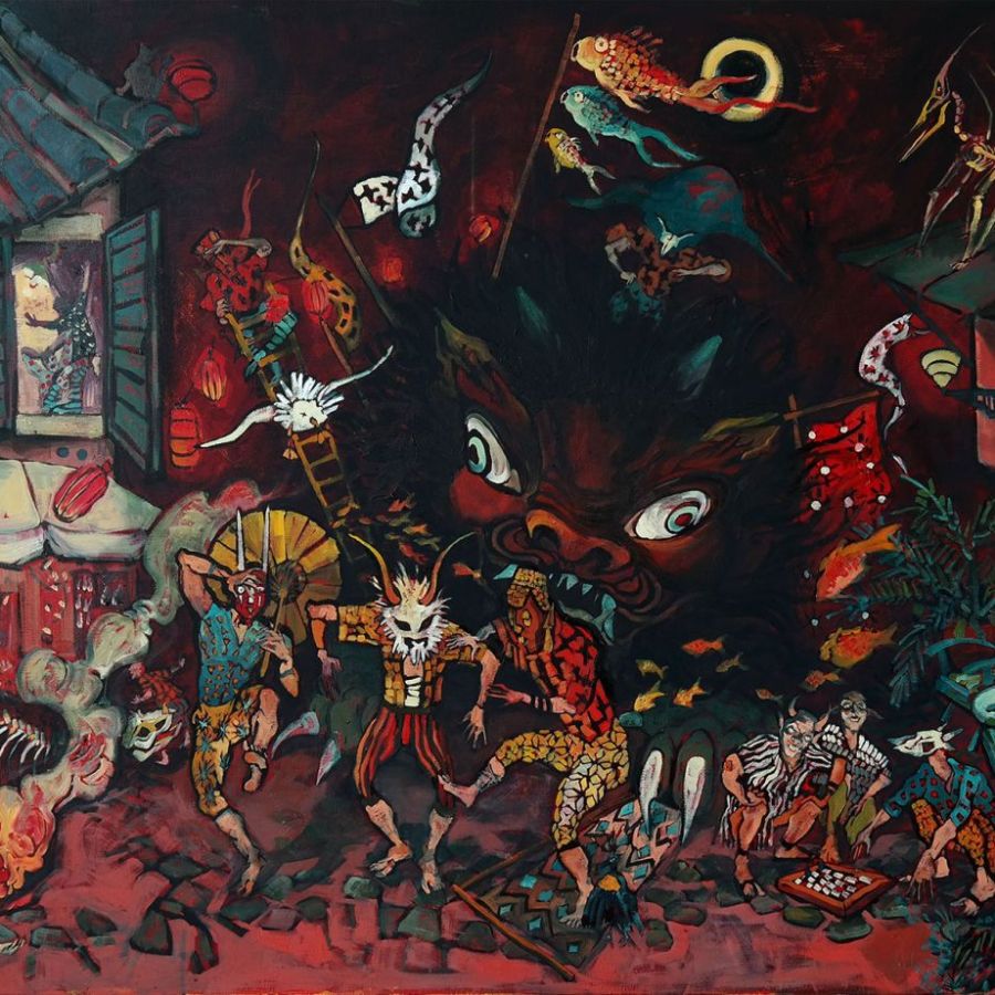 Su Alara Acerol, Night of the Dancing Demons, 2021, Oil on canvas, 90 x 120 cm.