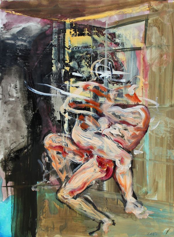 Untitled, 2017, Oil on paper, 39 x 28 cm.