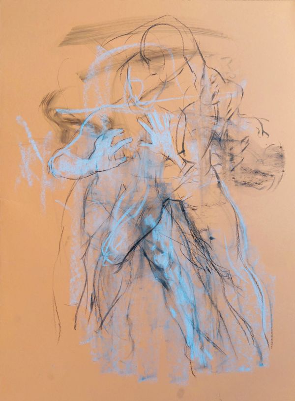 Untitled, 2022, Charcoal on paper, 50 x 35 cm.