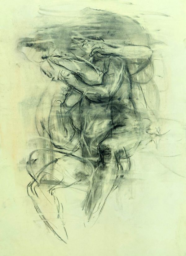 Untitled, 2022, Charcoal on paper, 50 x 35 cm.