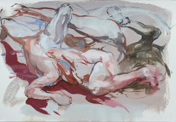 Untitled, 2022, Oil on paper, 25 x 36 cm.