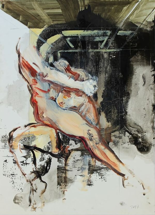 Untitled, 2017, Oil on paper, 39 x 28 cm