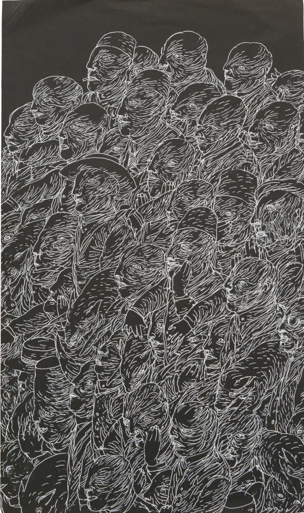 CHAOS 1, 2026, Ink on paper, 50 x 30 cm.