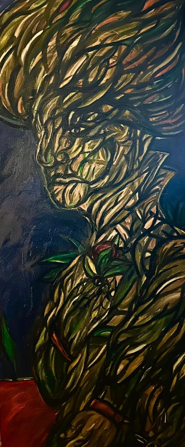 FLORAL EXCELLENCY, 2026, Oil on canvas, 120 x 50 cm.