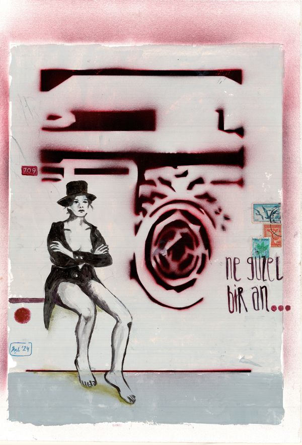 Untitled, 2024, Mixed media on paper, 56 x 38 cm.