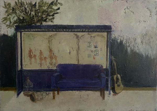 Where Have People Gone? III, 2024, Mixed media on canvas, 50 x 70 cm.